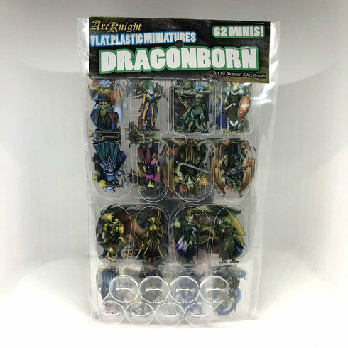 Arcknight Flat Plastic Miniatures - Dragonborn Set - 62 2D Minis